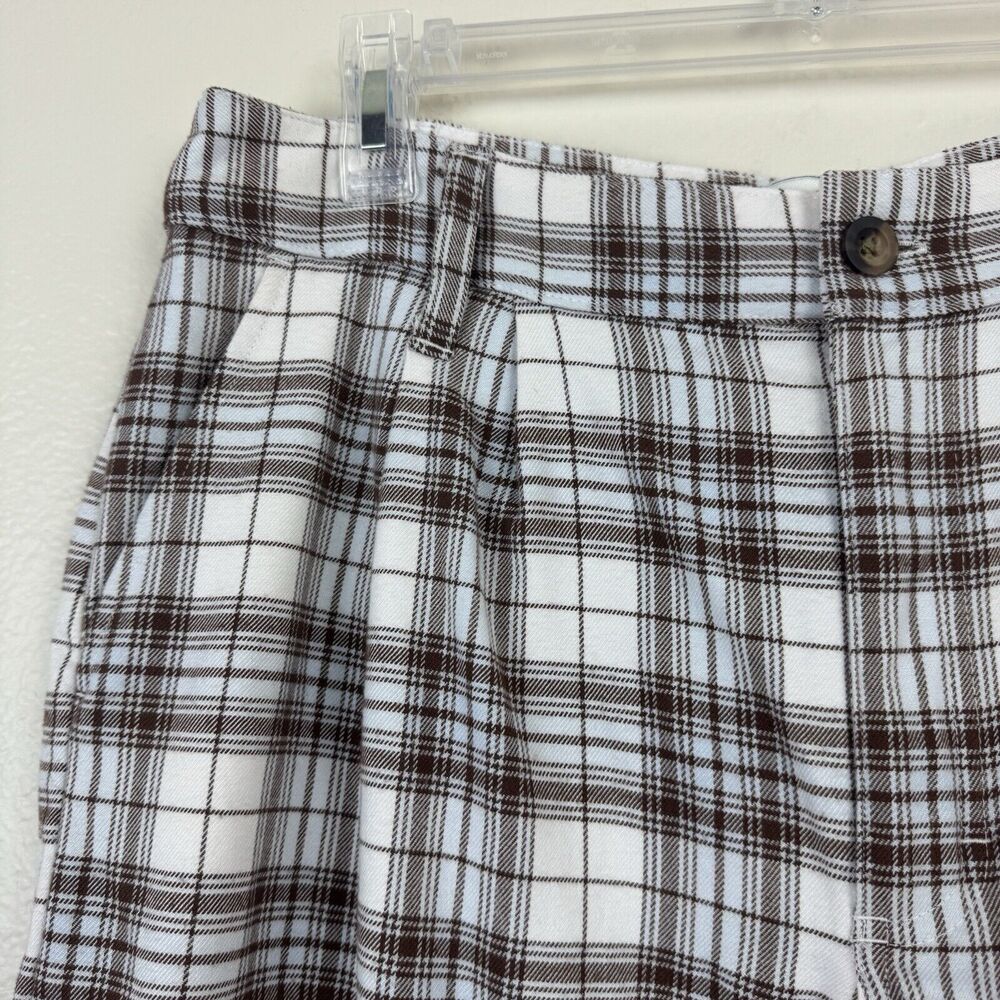 Hollister Ultra High Rise Vintage Baggy Pants Plaid Flannel Brown 13S W31 - Picture 3 of 16